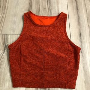 Orange joy lab cropped workout top